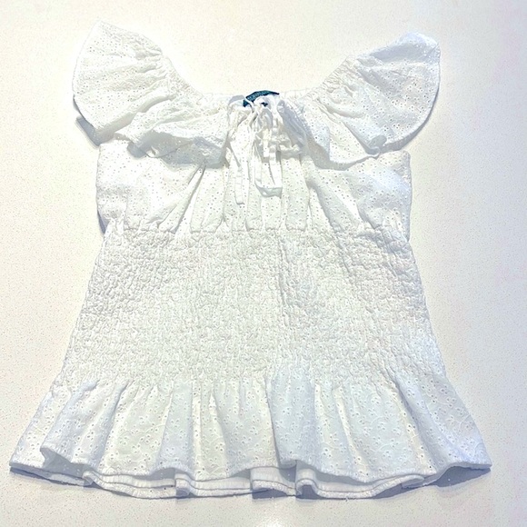 Lauren Ralph Lauren Tops - LAUREN JEANS COMPANY Eyelet Lace Ruffle Top L